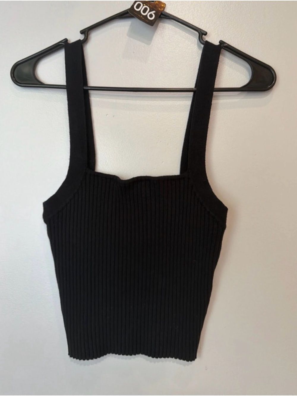 Good American Black Ribbed Crop Tank size 0 (XS) #1200